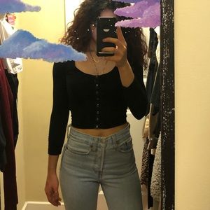 Button Crop Top